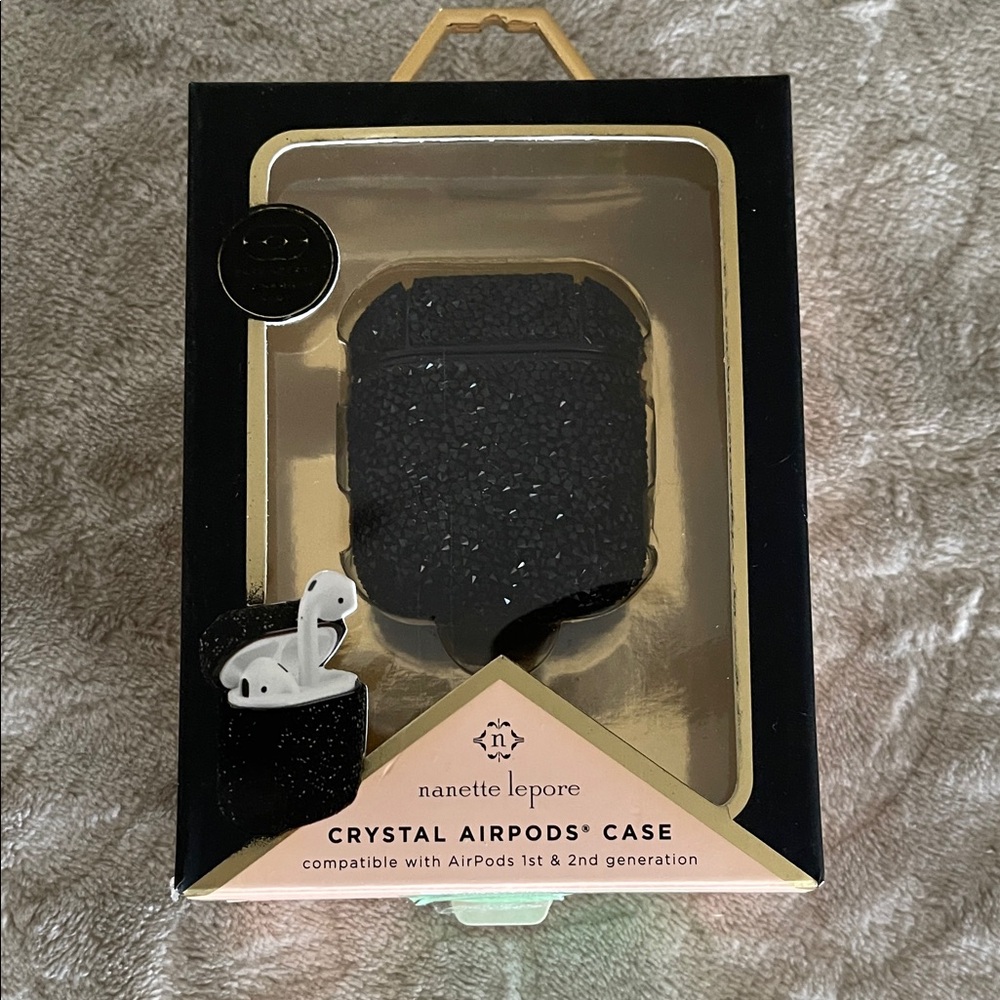 Nanette Lepore Sparkling Black AirPods Case
